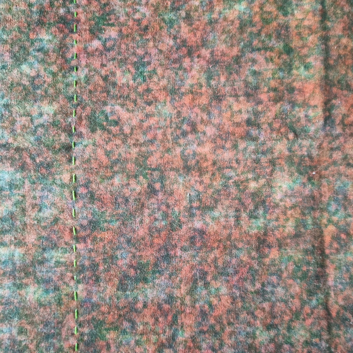 Half Kantha Dohar Quilt - Coral Grove / Moss - One of a Kind