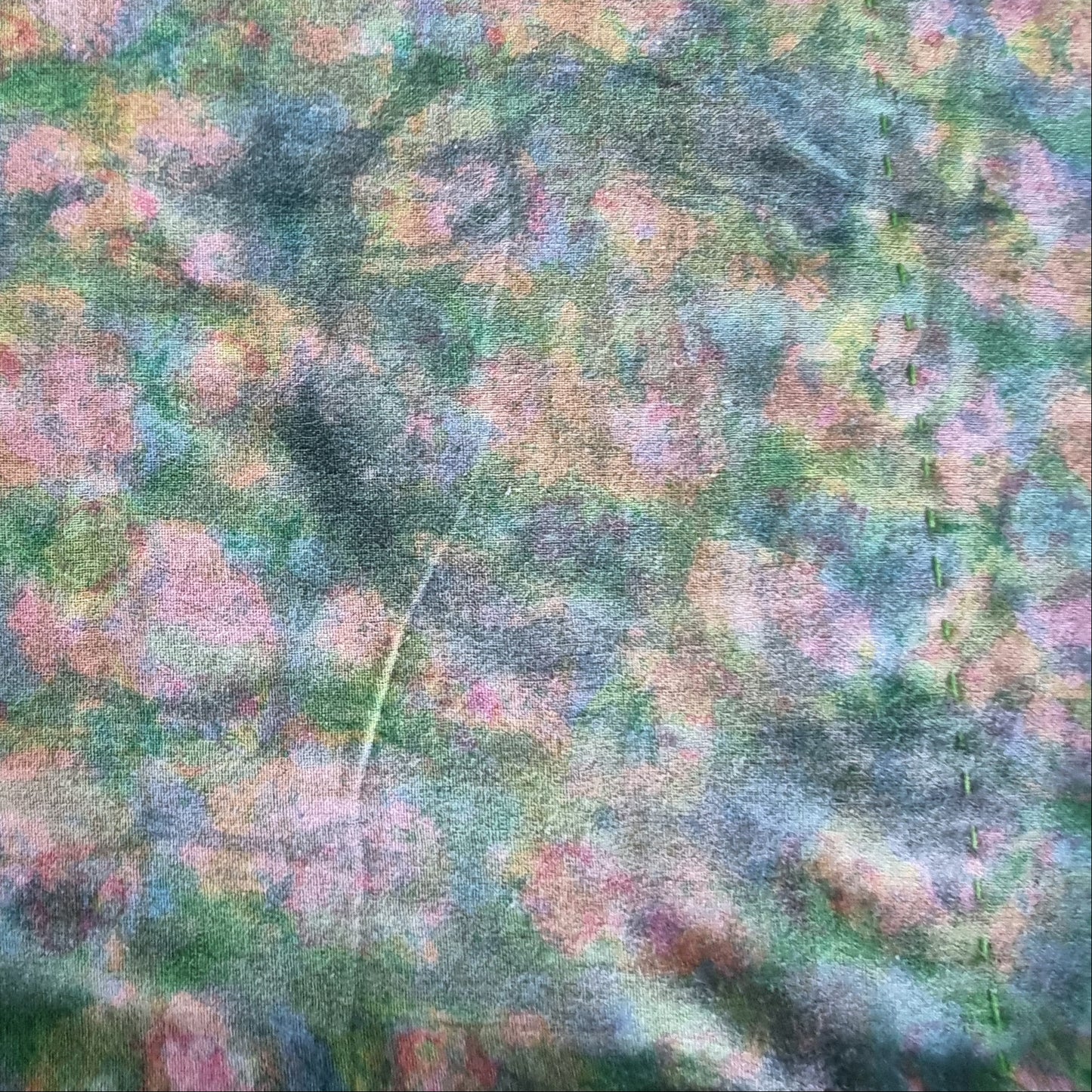 Full Kantha Dohar Quilt - Lilac Garden / Moss - One of a Kind