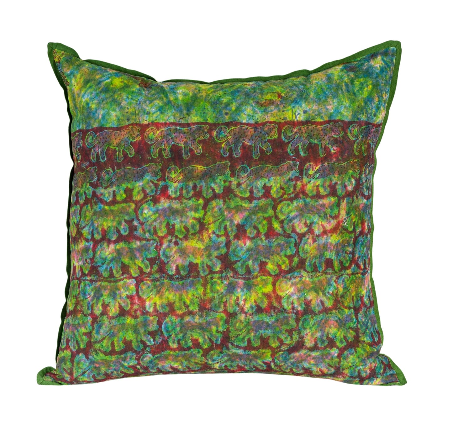 Cushion Cover - Tigers 1 / Moss - 55 x 55 Limited Edition of 2