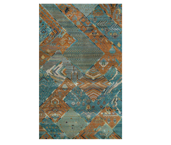 Mancaha Rug 150 x 240 cm Aqua and Pumpkin