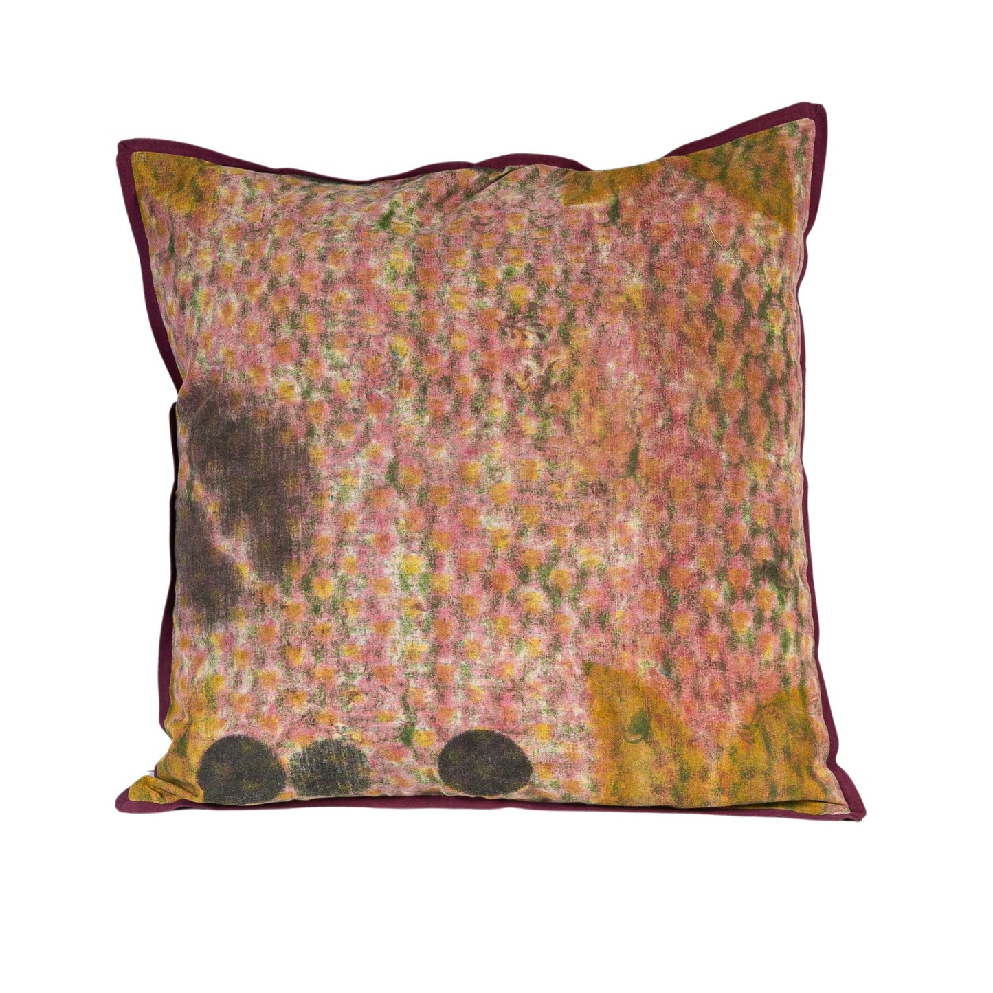 Cushion Cover - Abstract Circles / Damson - 55 x 55 Limited Edition of 4