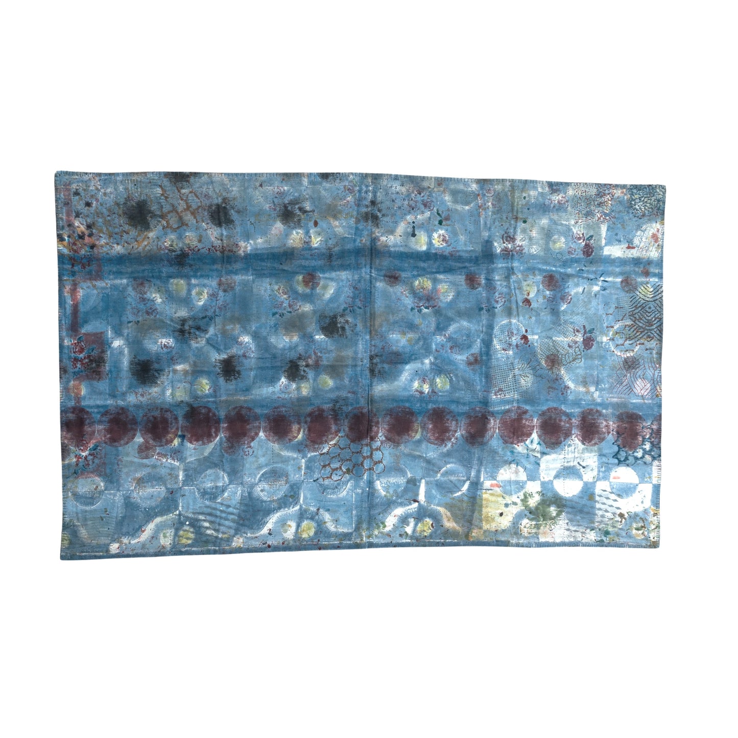 Half Kantha Doha Quilt - Blue Iris Q.BI 102