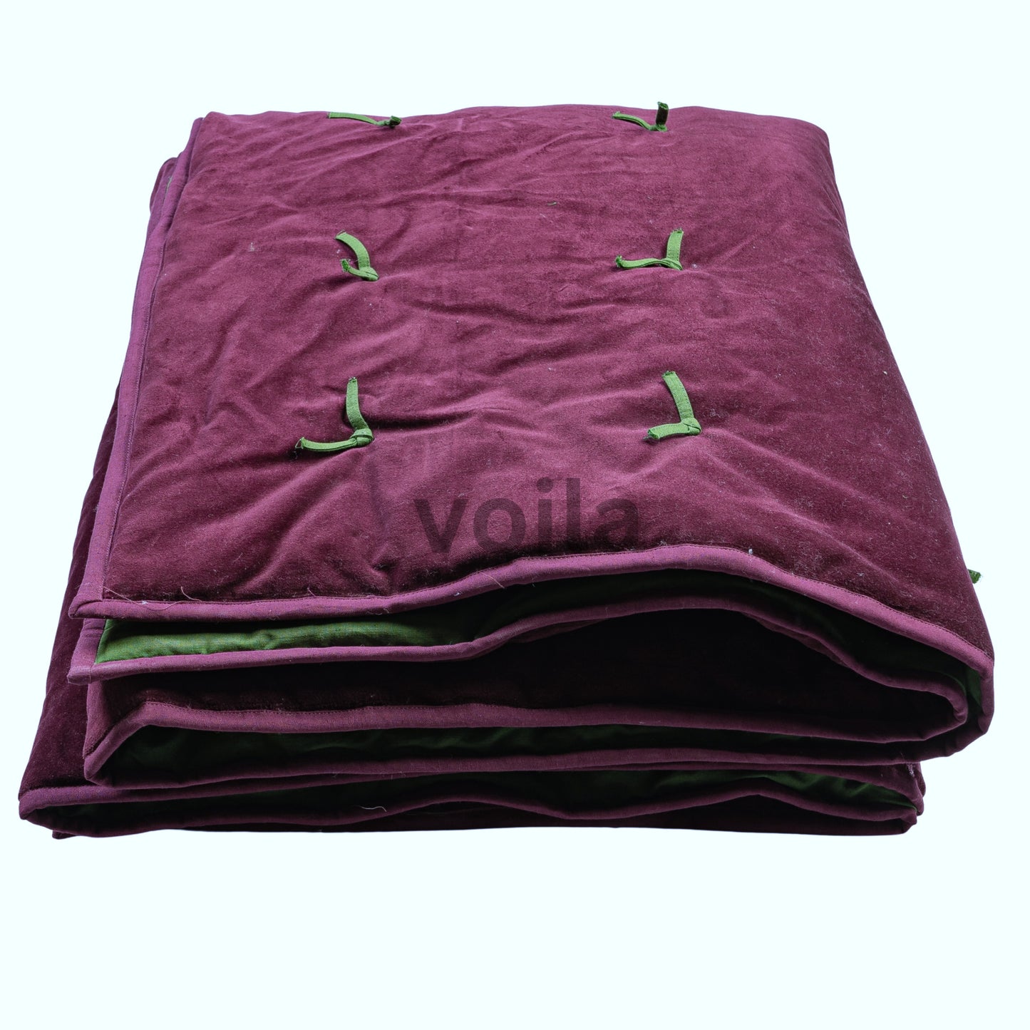100% Natural Fibre Velvet Comforter Damson