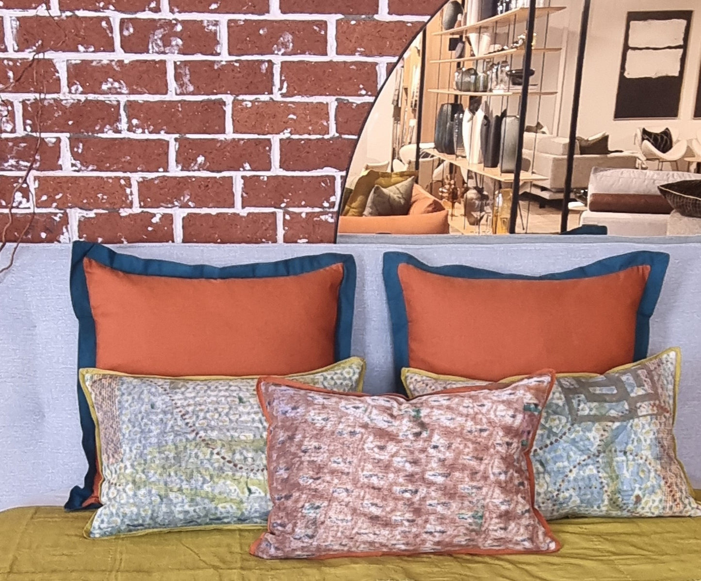 Euro Pillow Cover - 60 x 60cm Jasper and Carnelian