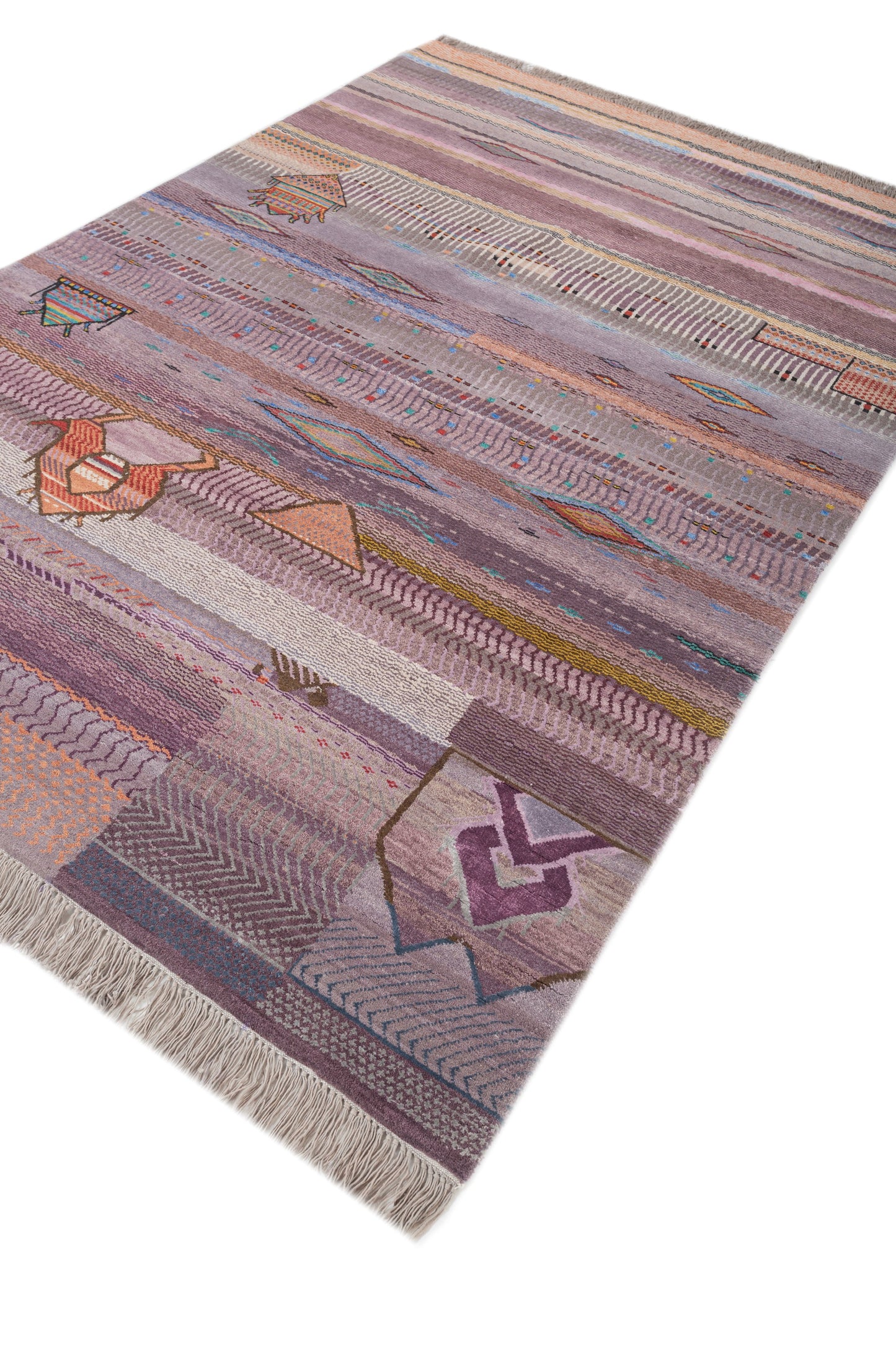 Mancaha Rug - Mannu 170 x 240 cm - Mauve/burnished gold hand knotted Rug