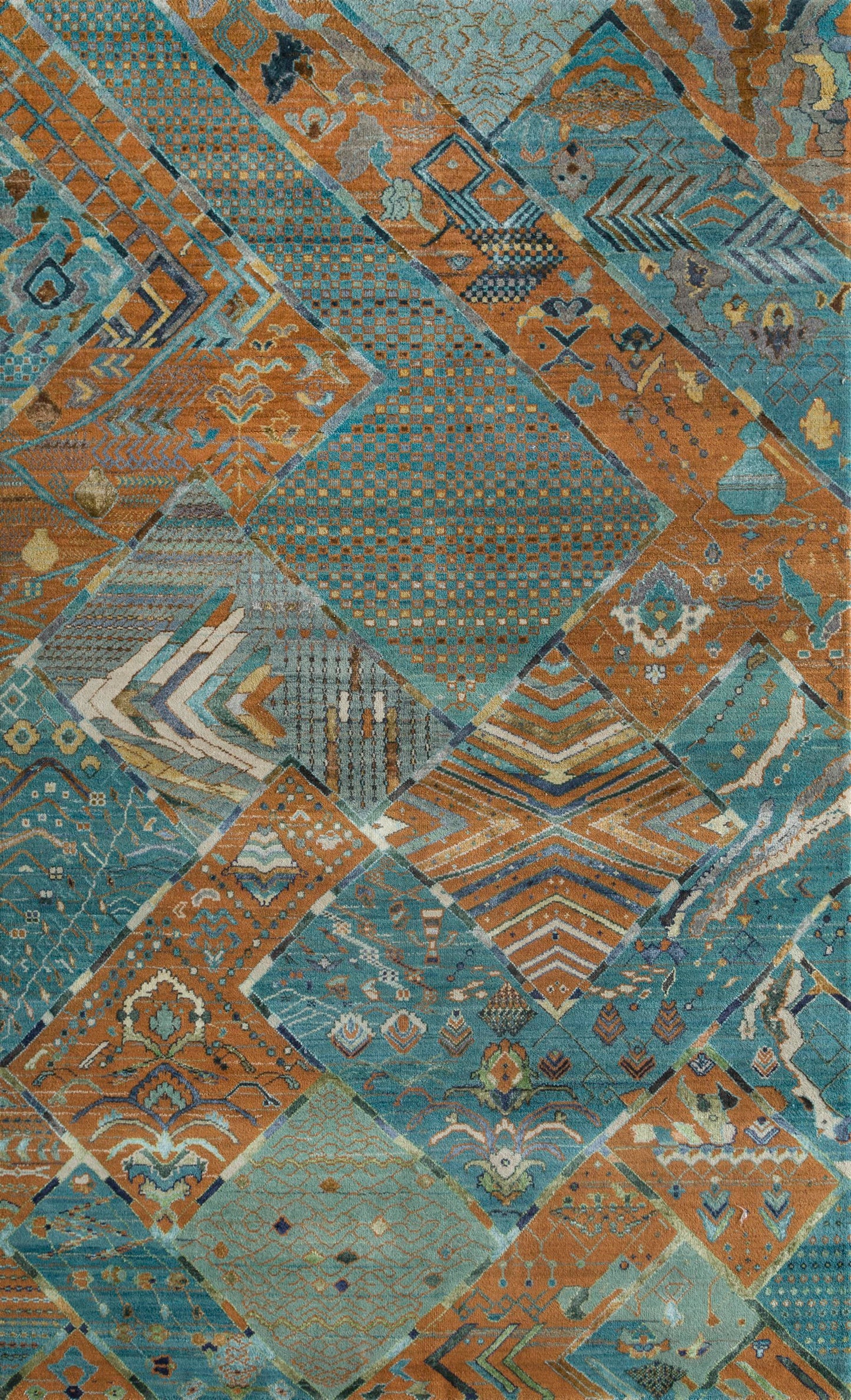 Mancaha Rug 150 x 240 cm Aqua and Pumpkin