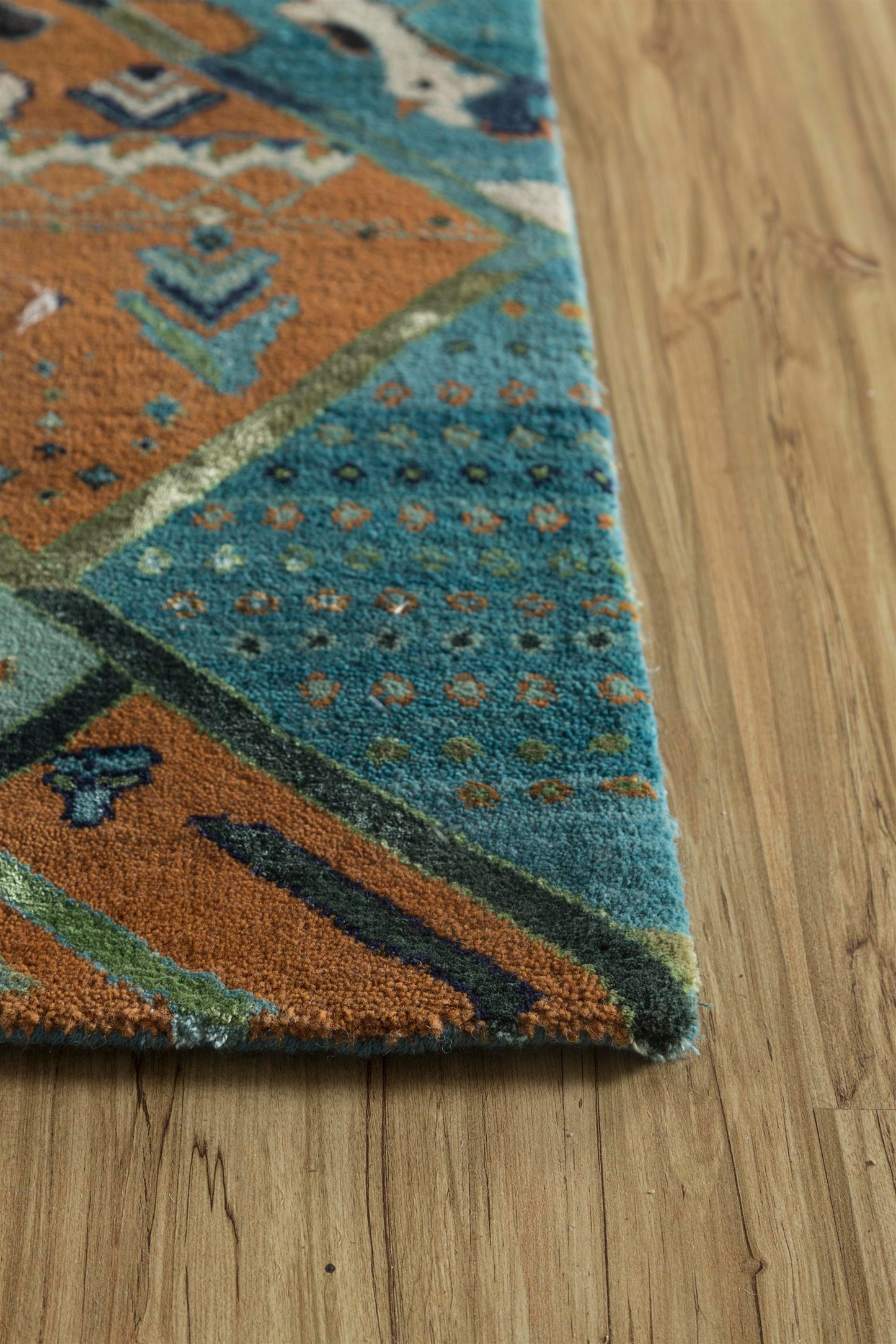 Mancaha Rug 150 x 240 cm Aqua and Pumpkin
