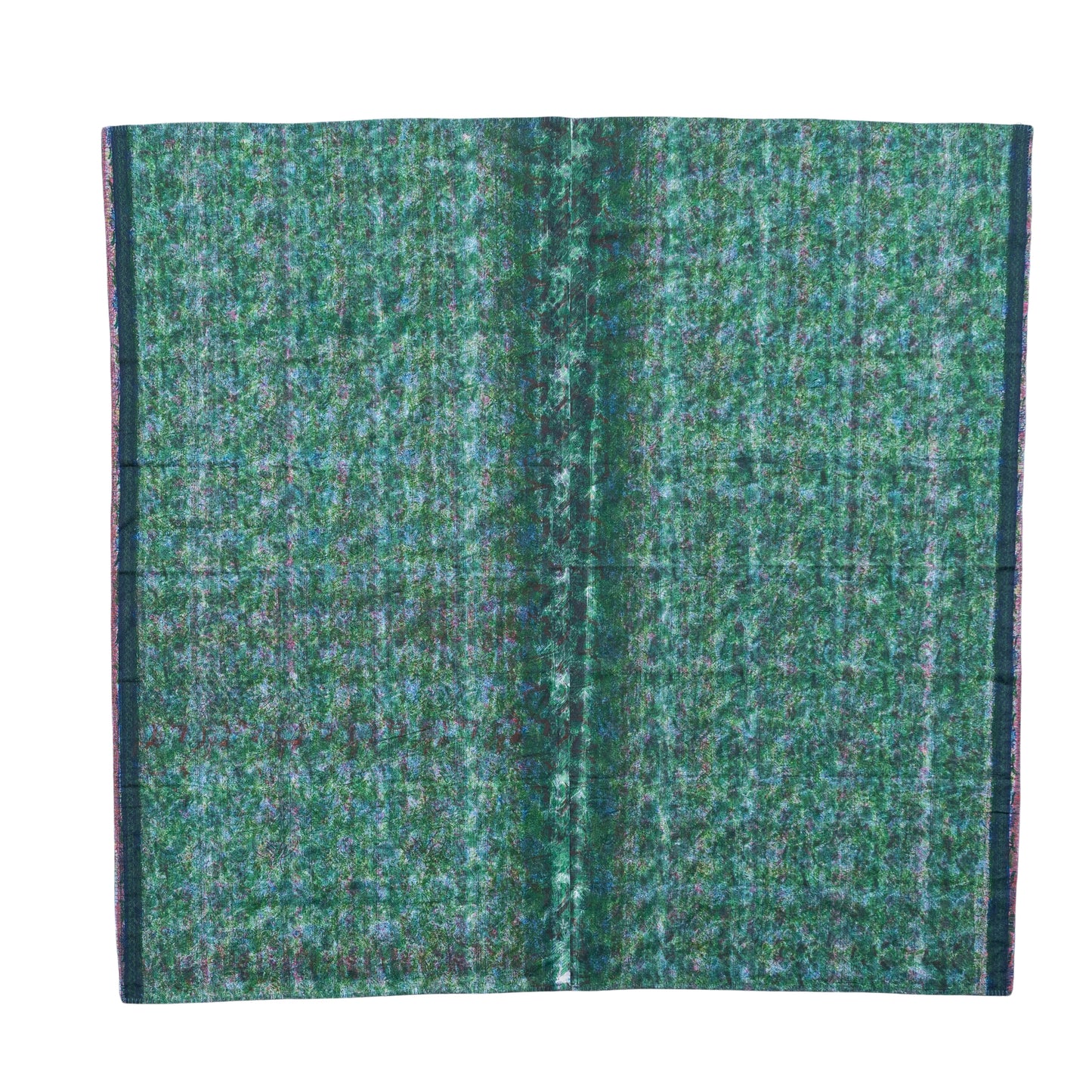 Full Kantha Dohar Quilt - Emerald Meadow / Blue Iris - One of a Kind