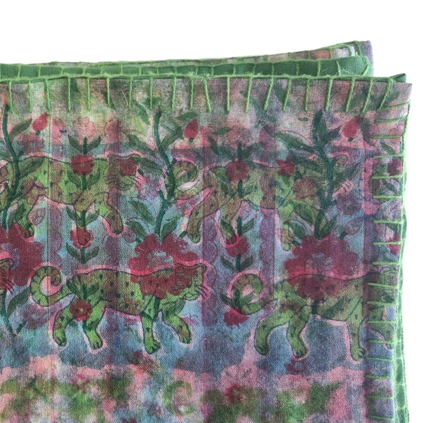 Half Kantha Doha Quilt - Moss Q.M.105