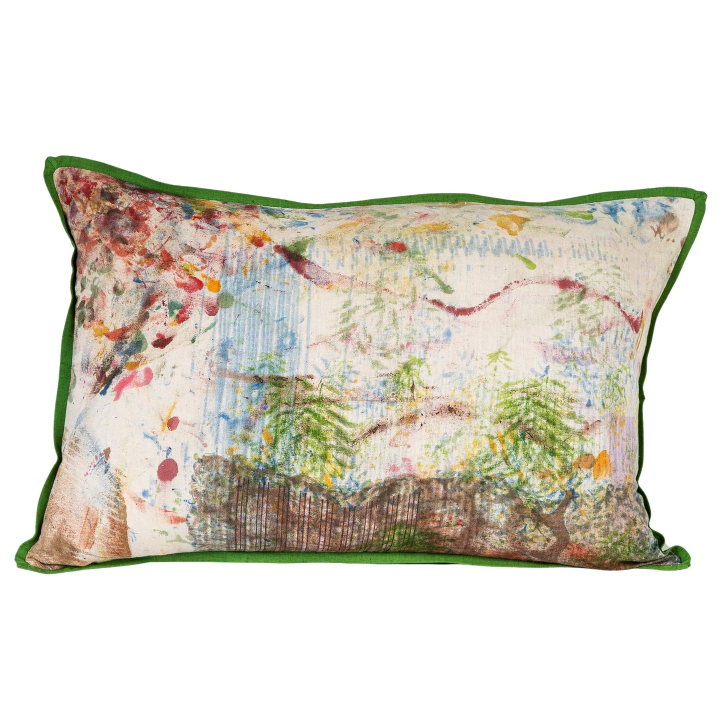 Cushion Cover - Painterly Forest / Moss - 40 x 60 - One of a Kind