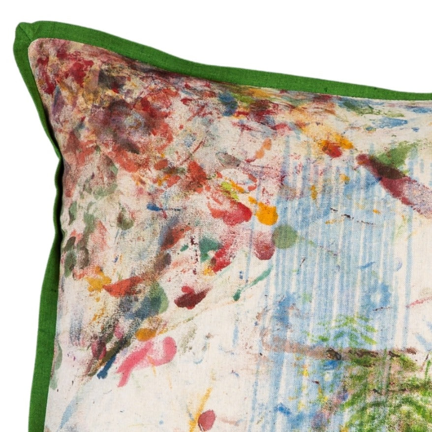 Cushion Cover - Painterly Forest / Moss - 40 x 60 - One of a Kind