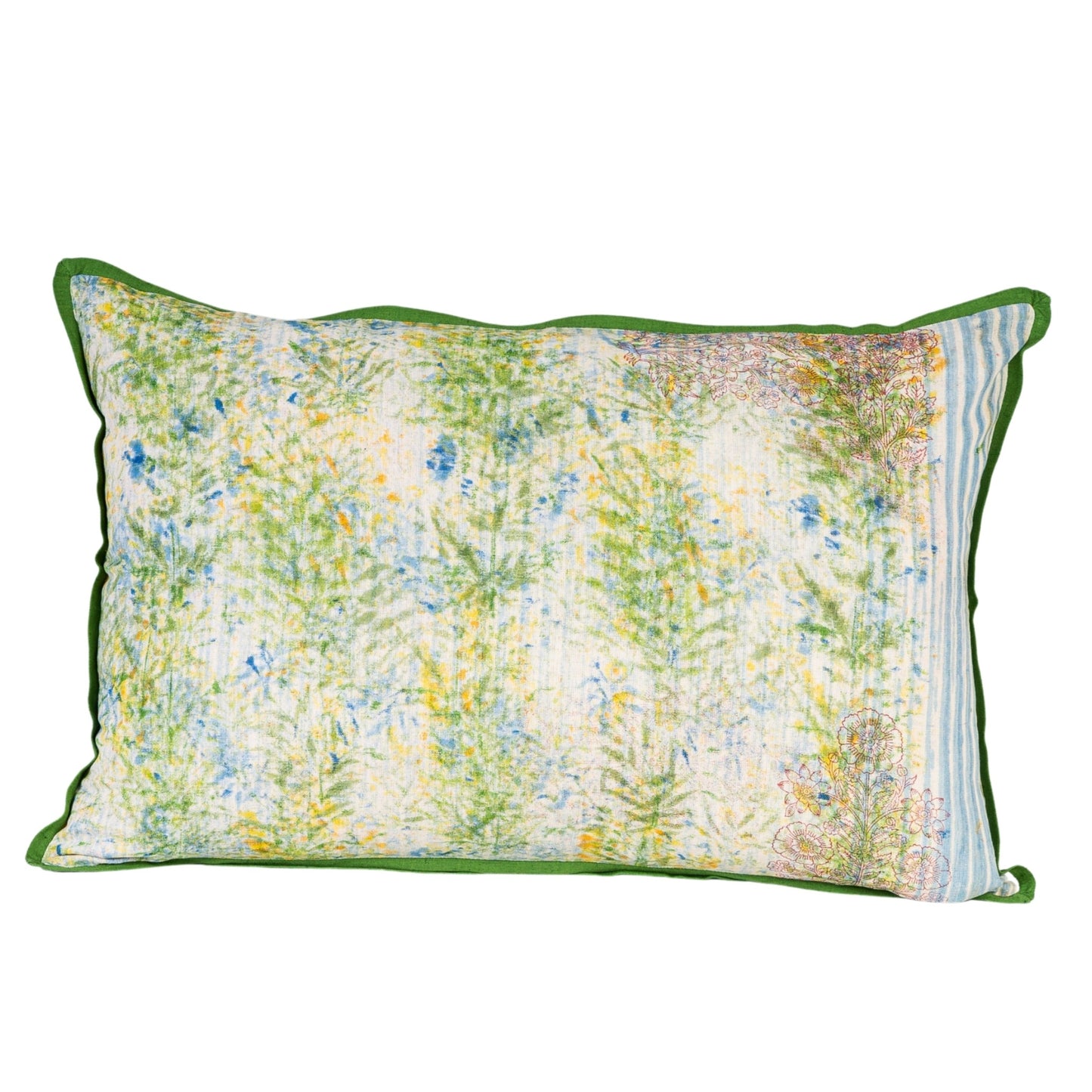 Cushion Cover - Wild Meadow Stamped / Moss - 40 x 60 Series of 5