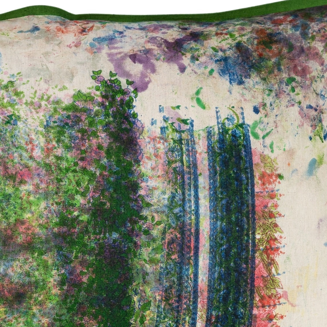 Cushion Cover - Rose Garden Painterly / Moss - 40 x 60 - One of a Kind