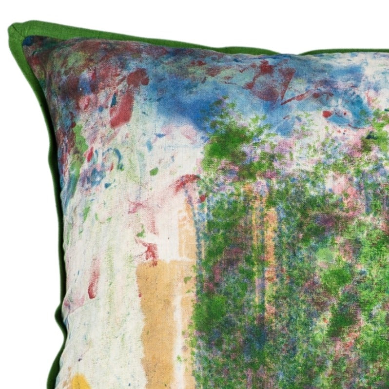 Cushion Cover - Painterly in Olive / Moss - 40 x 60 One of a Kind