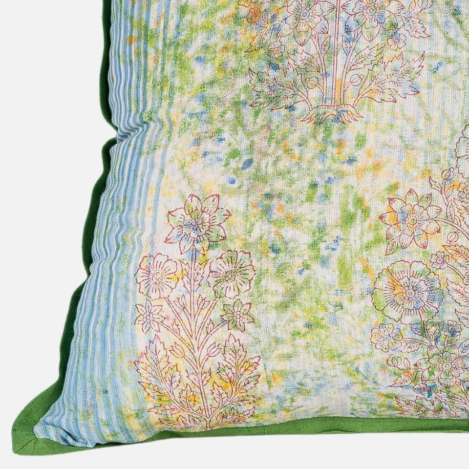 Cushion Cover - Wild Meadow Stamped / Moss - 40 x 60 Series of 5