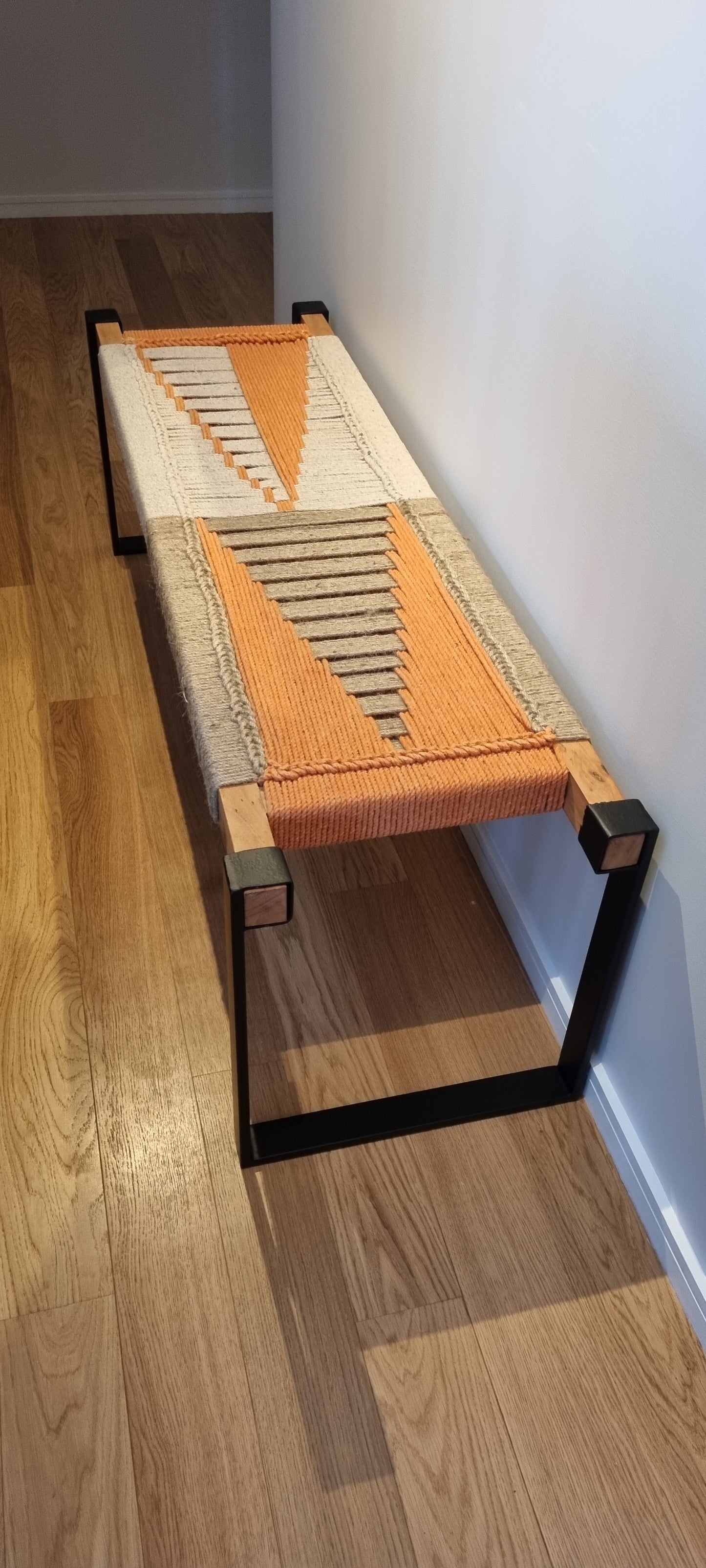 Hand Woven Bench Seat - Carnelian