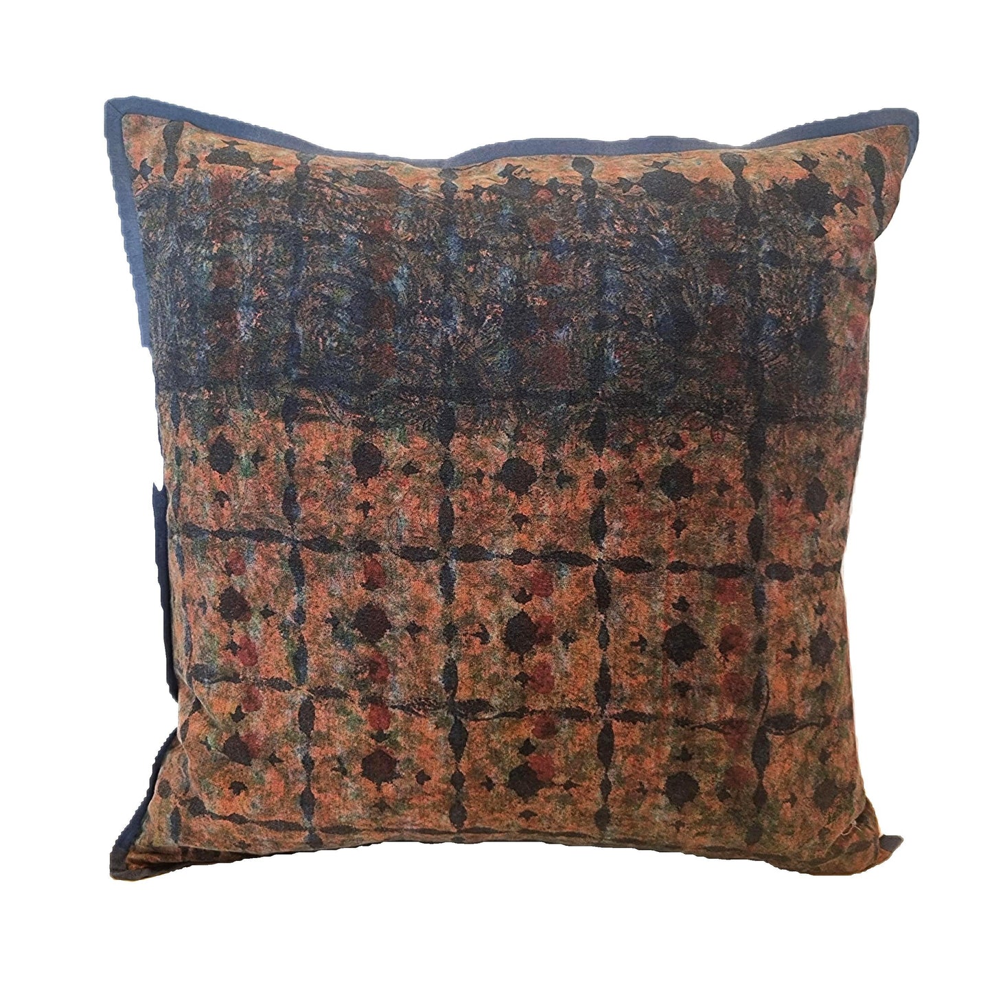 Cushion Cover - Indigo Grid Shadow / Blue Iris - 50 x 50 cm Limited Edition of 2