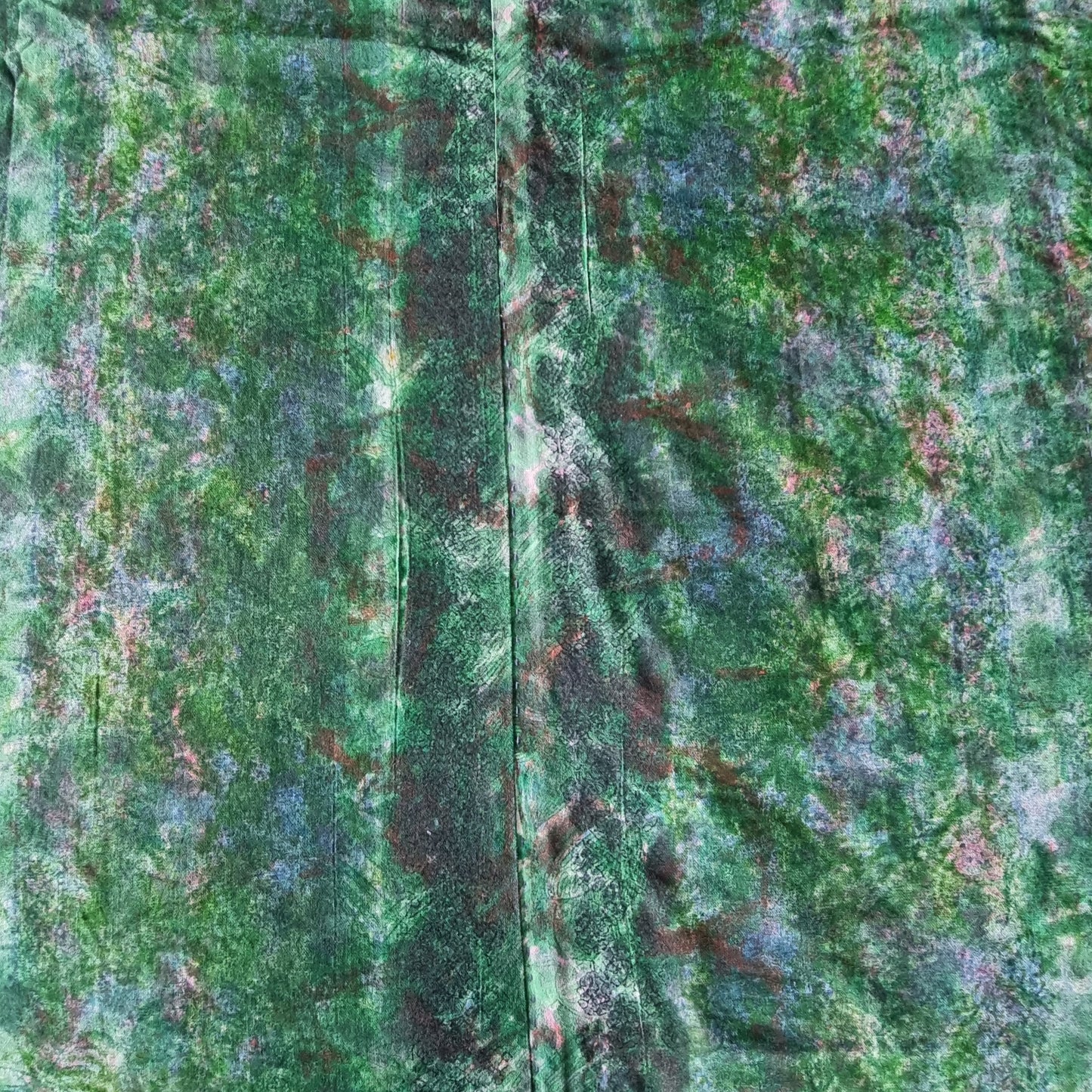Full Kantha Dohar Quilt - Emerald Meadow / Blue Iris - One of a Kind