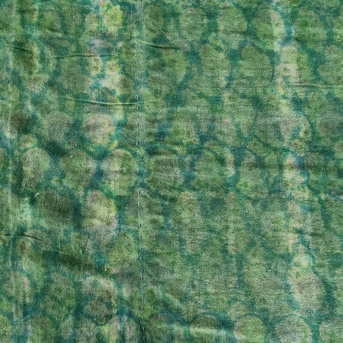 Full Kantha Dohar Quilt - Persian Emeralds / Blue Iris - One of a Kind
