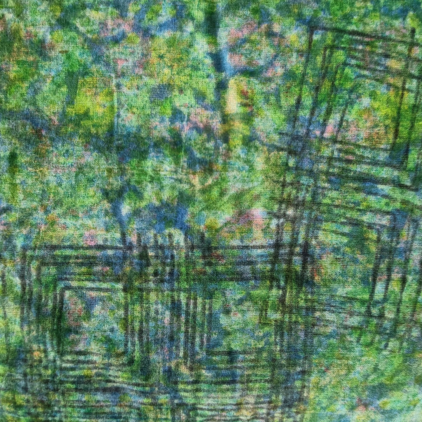 Half Kantha Doha Quilt - Summer Emerald Sapphire / Moss - One of a Kind