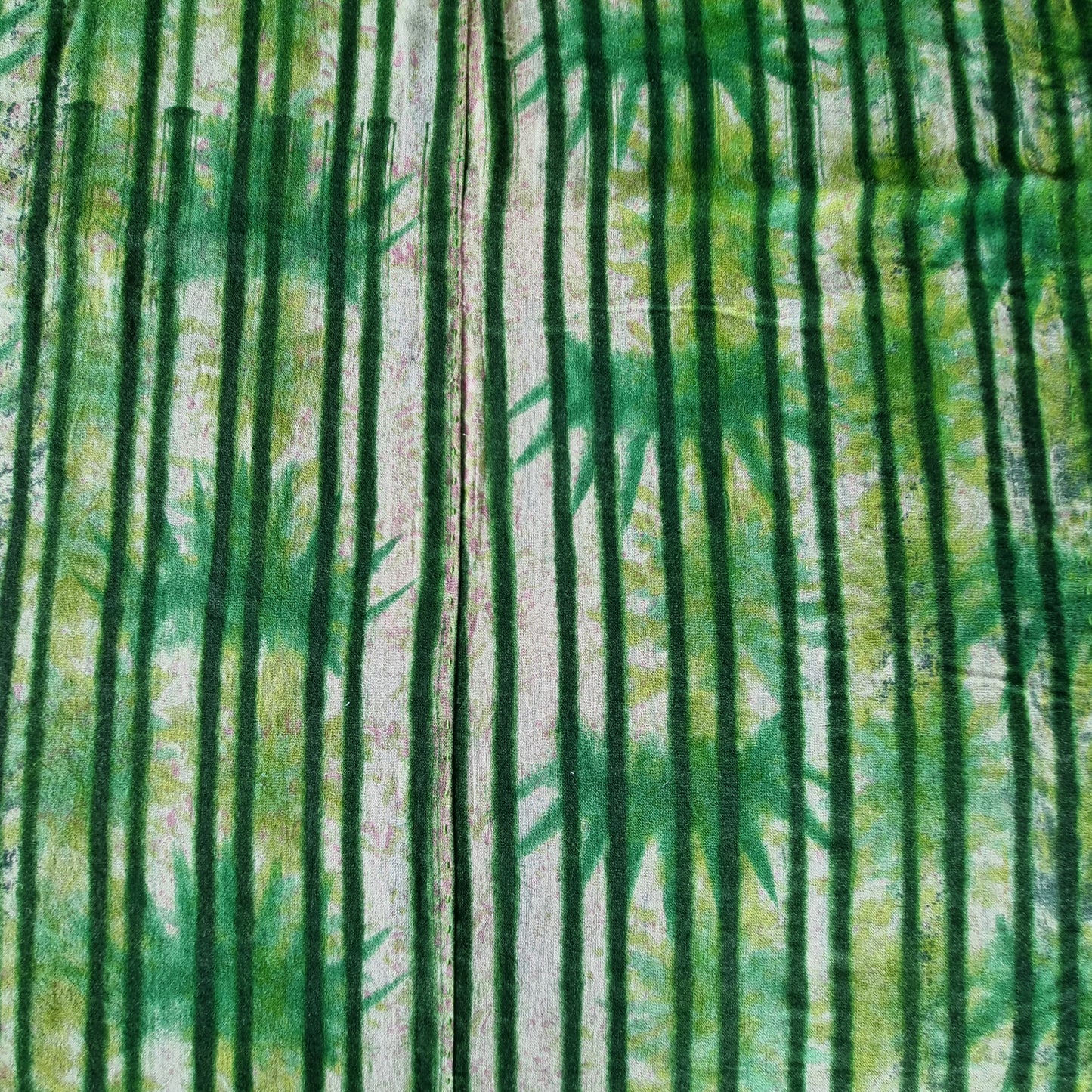 Full Kantha Doha Quilt - Bamboo Forest / Moss - One of a Kind