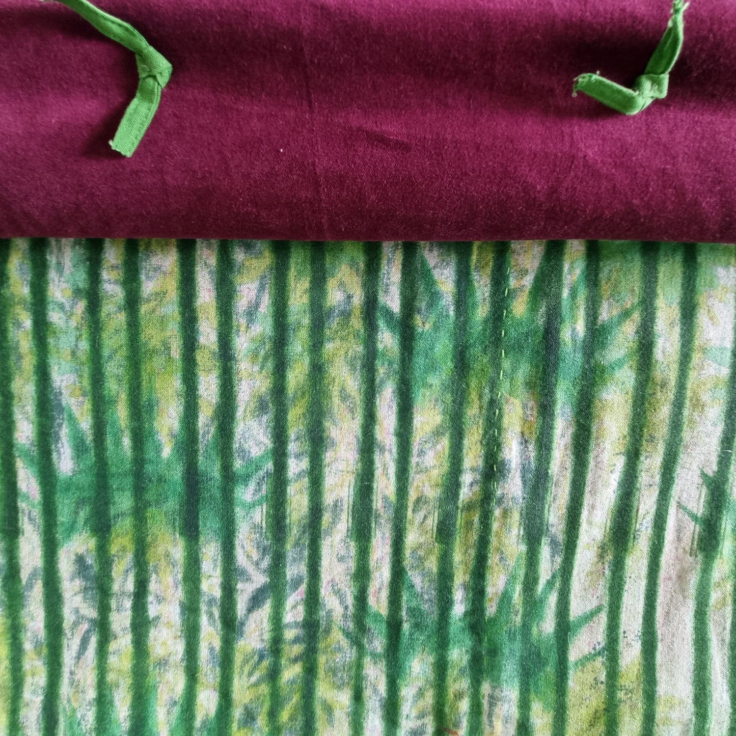 Full Kantha Doha Quilt - Bamboo Forest / Moss - One of a Kind