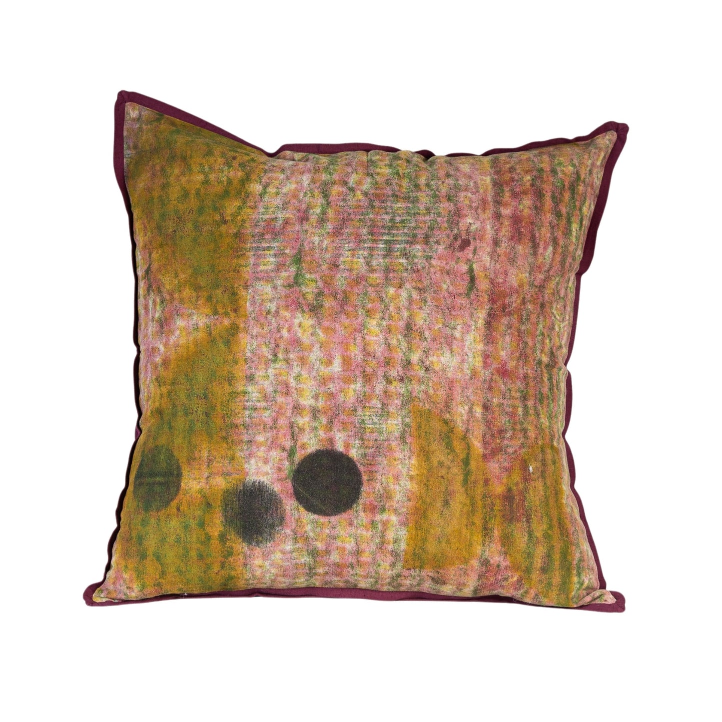 Cushion Cover - Abstract Circles / Damson - 55 x 55 Limited Edition of 4