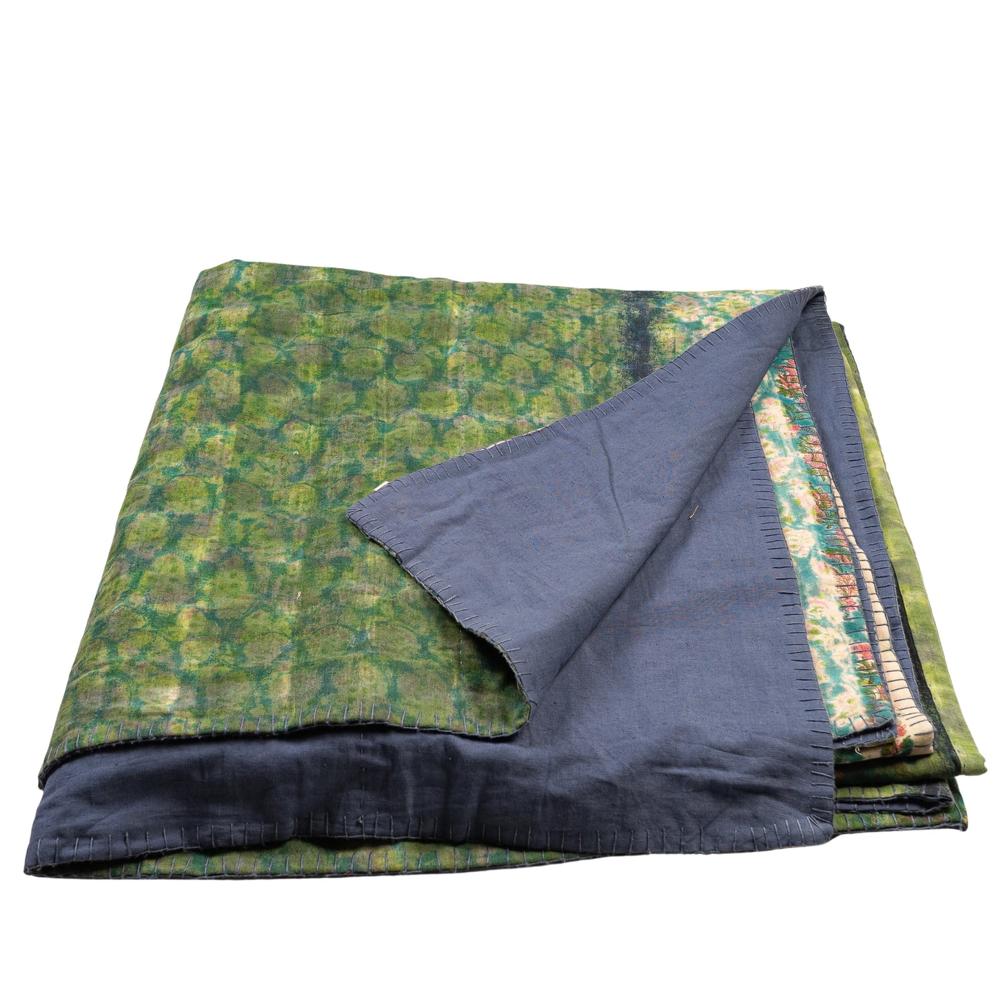 Full Kantha Doha Quilt - Blue Iris Q.BI 104
