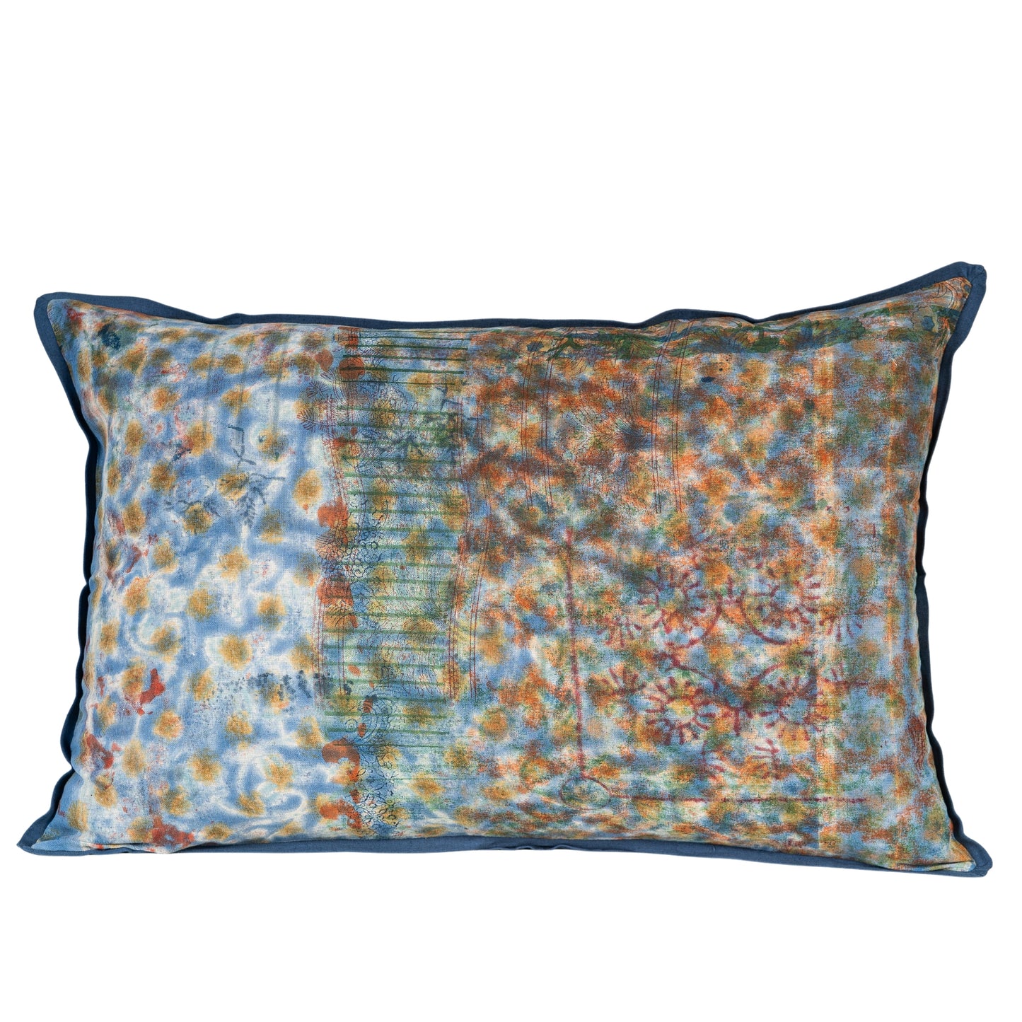 Cushion Cover - Coral Bloom 1 / Blue Iris - 40 x 60 - One of a Kind