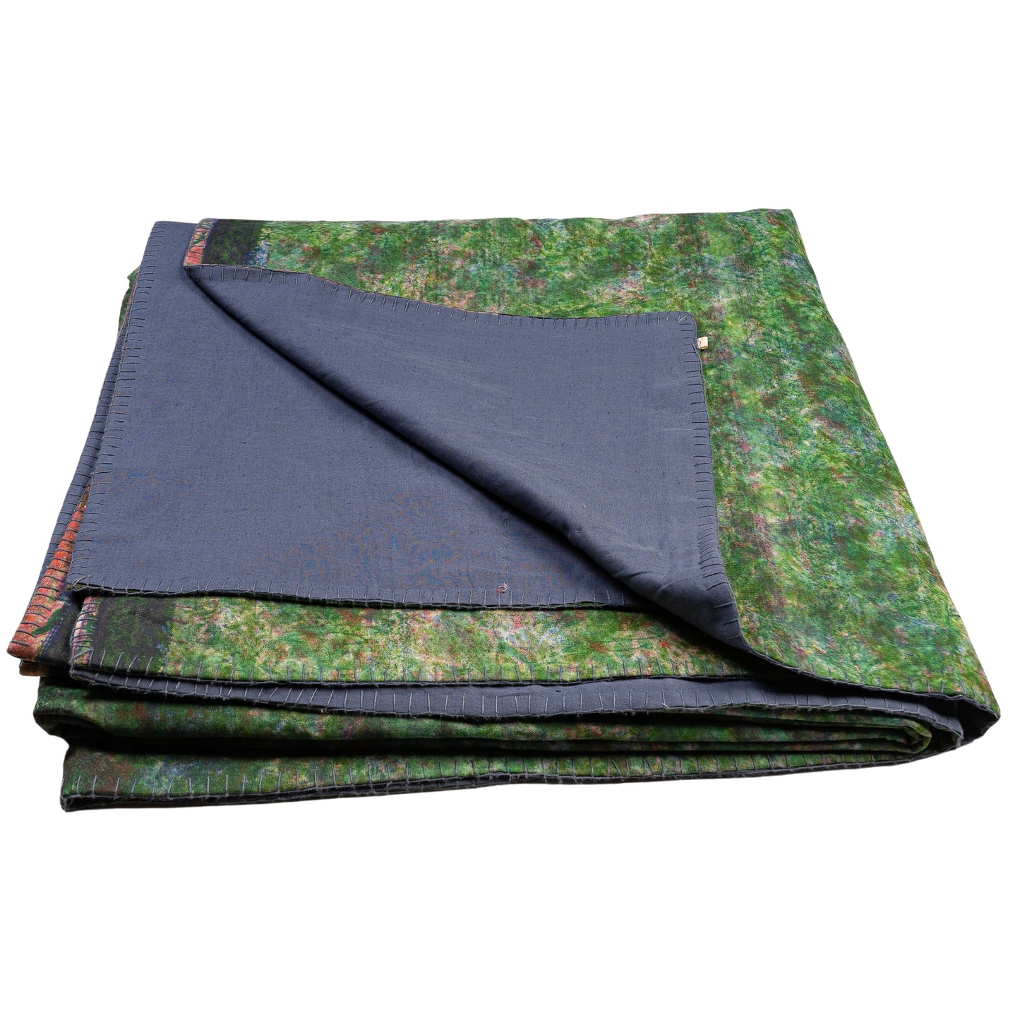 Half Kantha Doha Quilt - Blue Iris Q.BI 116