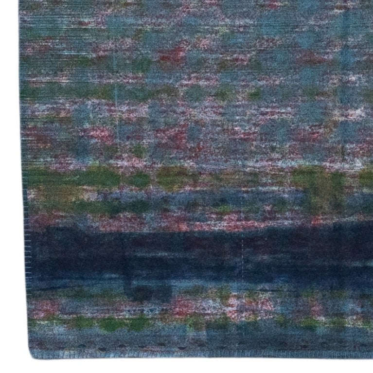 Half Kantha Dohar Quilt - Blue Mood / Blue Iris - One of a Kind