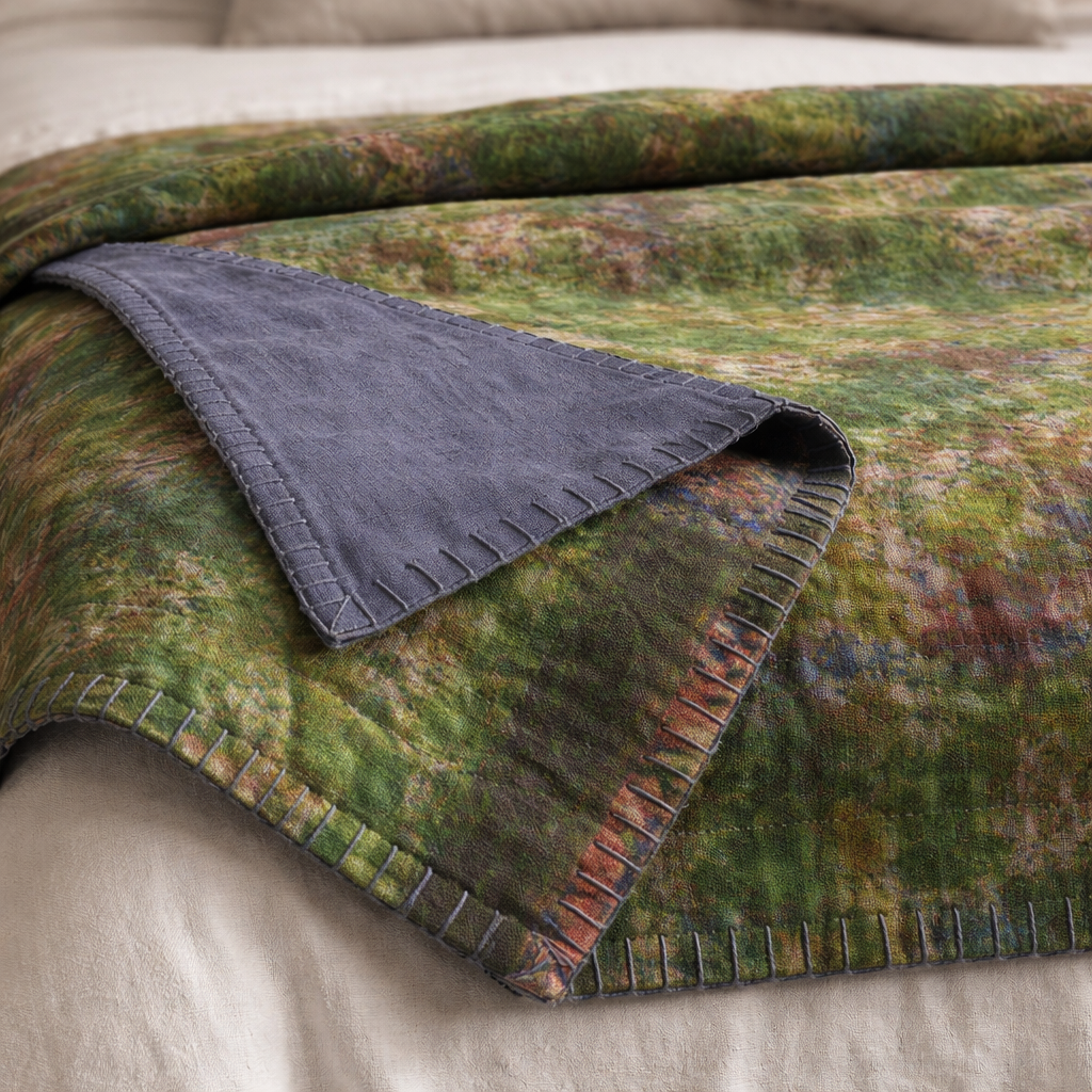 Half Kantha Doha Quilt - Blue Iris Q.BI 116