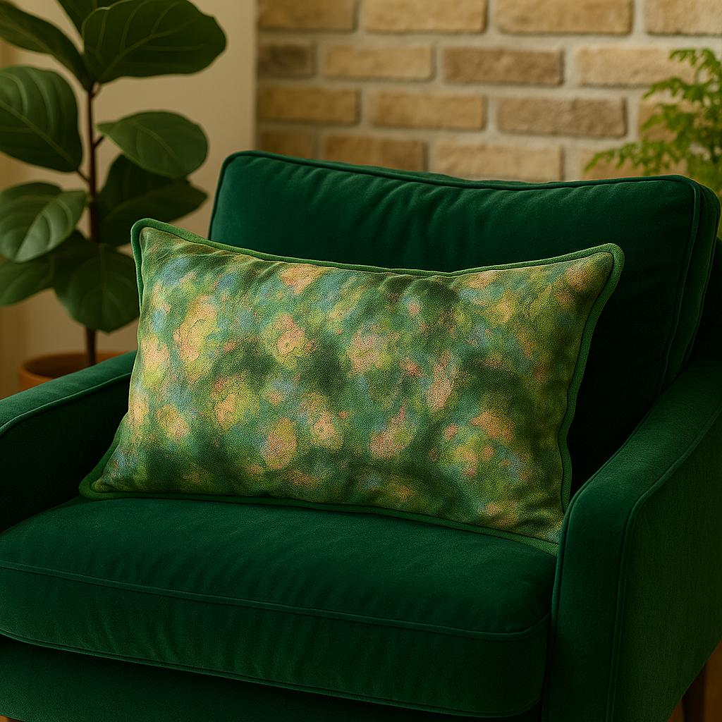 Cushion Cover - Lime Contrast / Moss 40 x 60 Limited Edition of 2