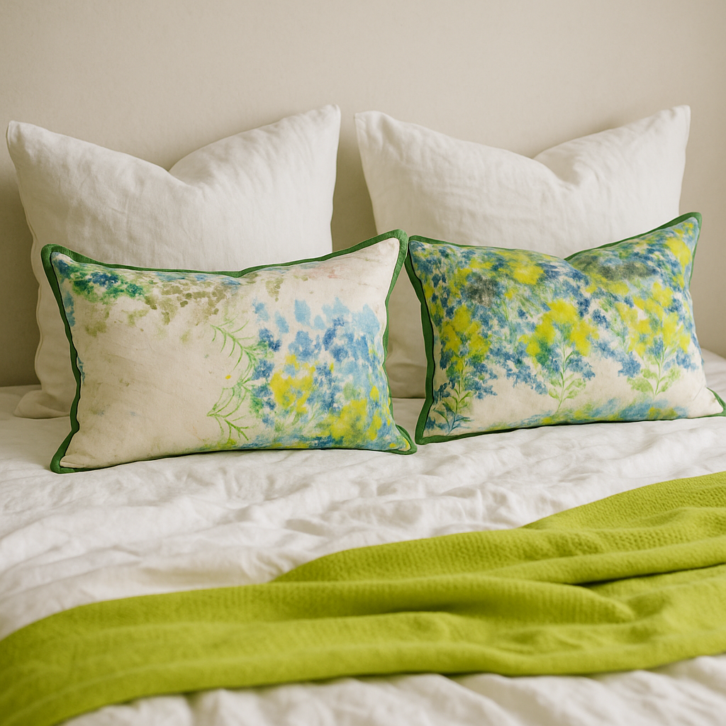 Cushion Cover - Meadow Morning Zest 2 / Moss - 40 x 60 One of a Kind