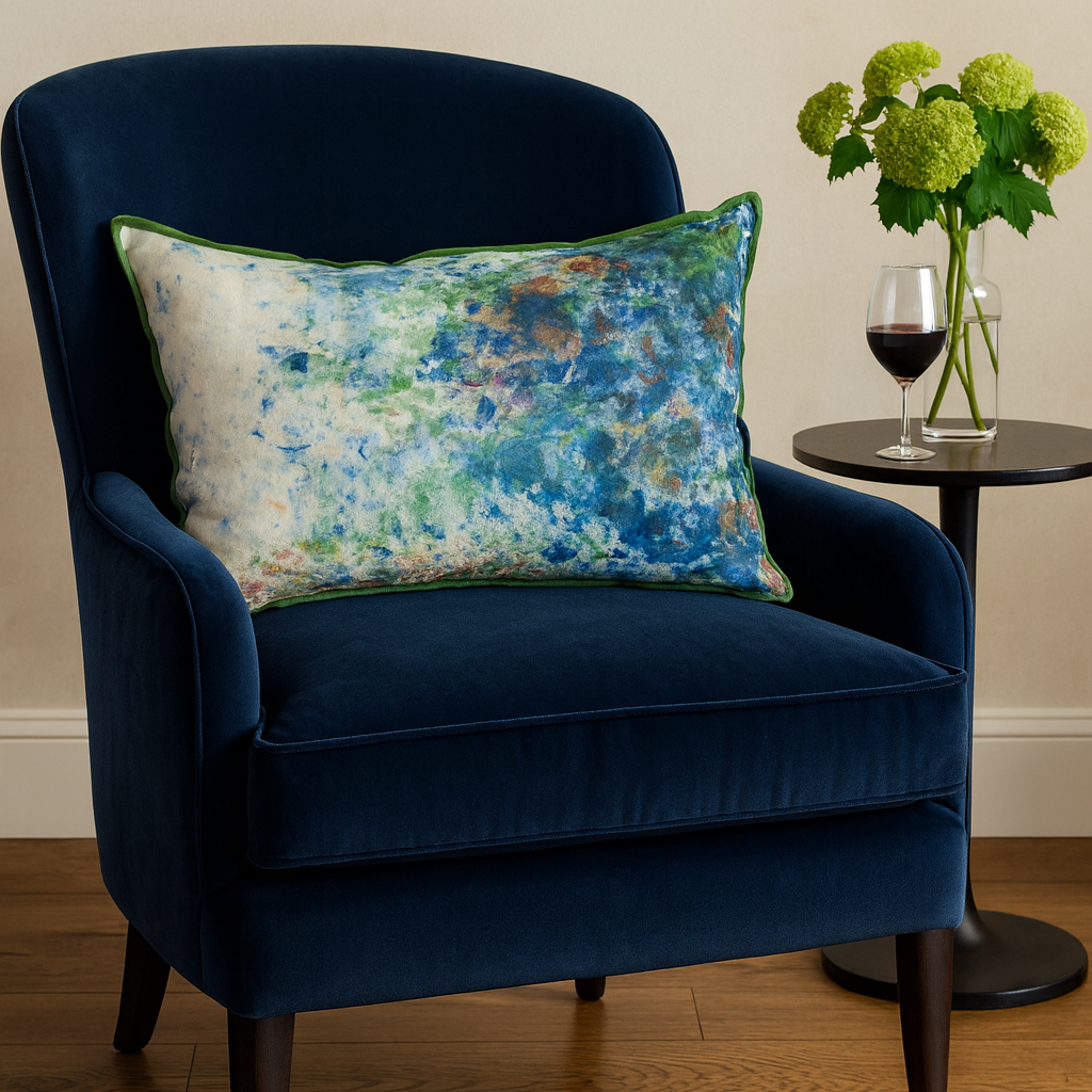 Cushion Cover - Painterly Waters / Moss 40 x 60 cm One-of-a-Kind