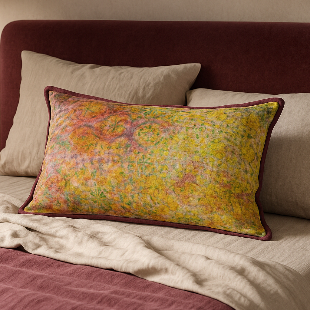 Cushion Cover - Lemon Grove / Damson - 40 x 60 - One of a Kind