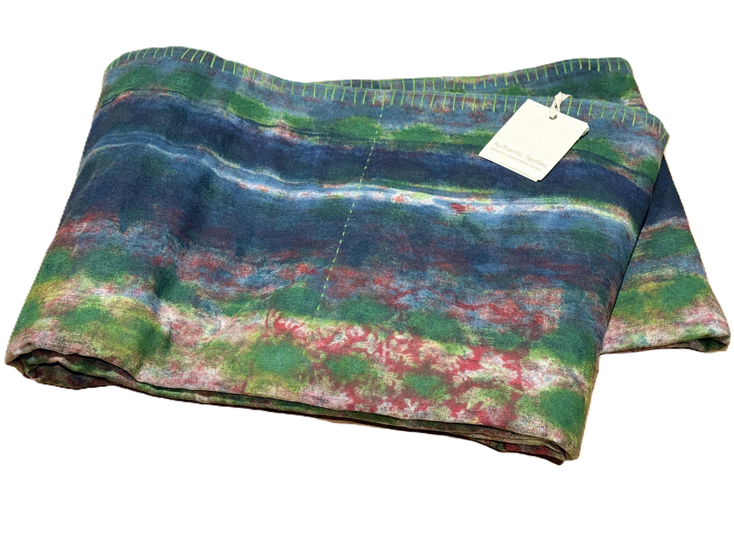 Half Kantha Dohar Quilt - Moss Q.M.111