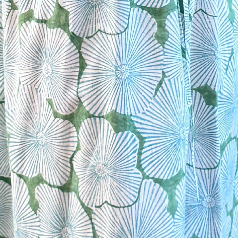 Kaftan - Lilypad- Green / Aqua / White -one size