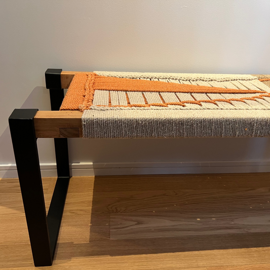 Hand Woven Bench Seat - Carnelian