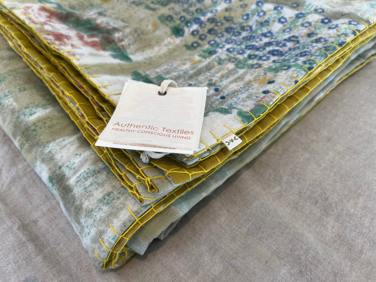 Full Kantha Dohar Quilt - Ochre Rose / Citrine - One of a Kind