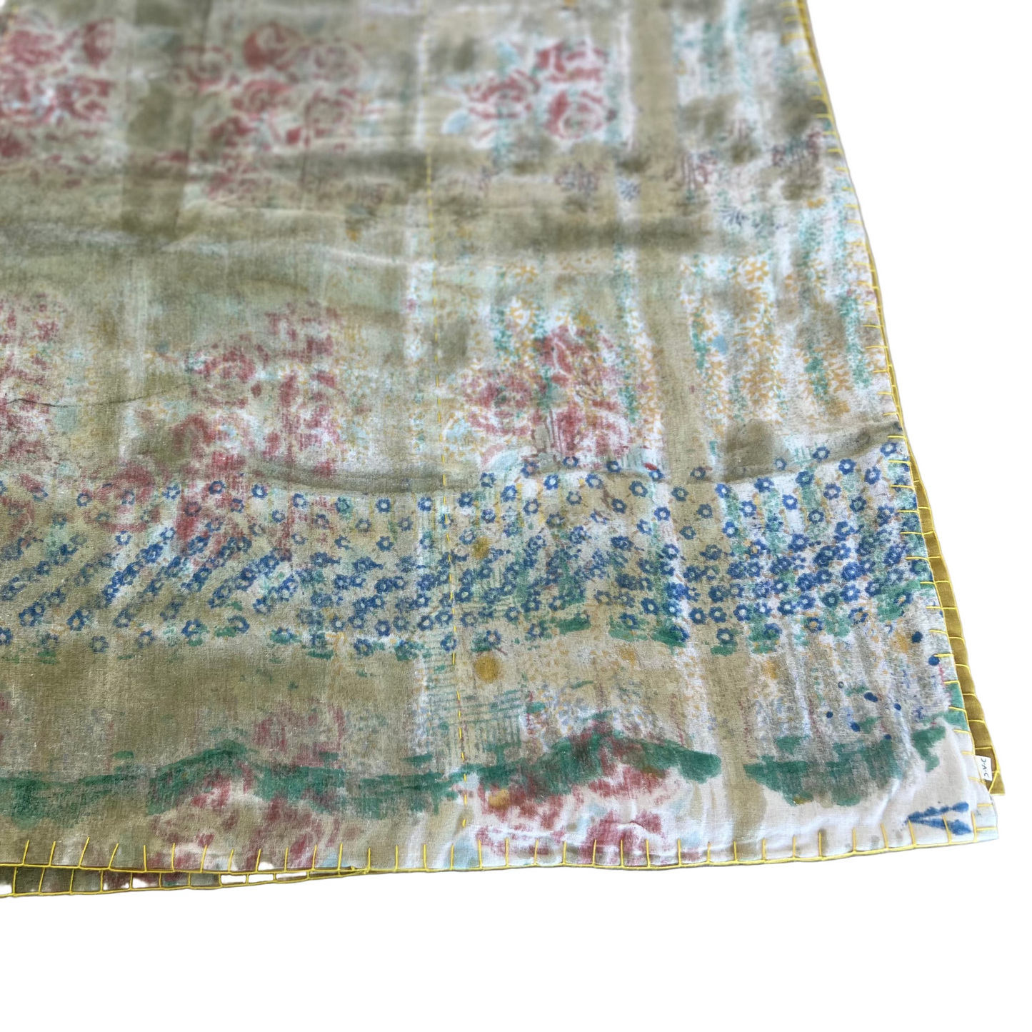 Full Kantha Dohar Quilt - Ochre Rose / Citrine - One of a Kind