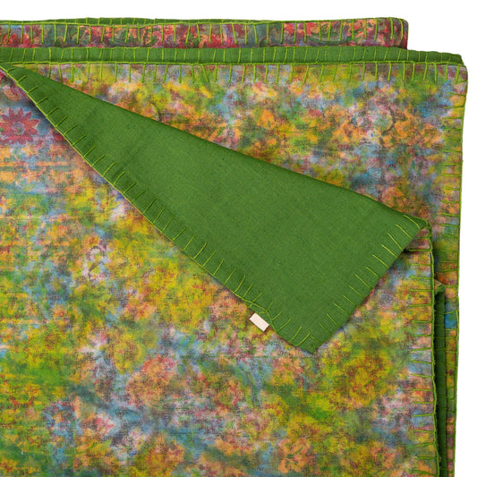Half Kantha Doha Quilt - Moss Q.M.104