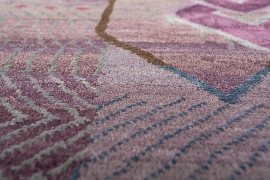 Mancaha Rug - Mannu 170 x 240 cm -  Mauve/burnished gold hand knotted Rug