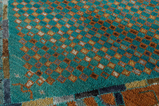 Mancaha Rug 150 x 240 cm Aqua and Pumpkin
