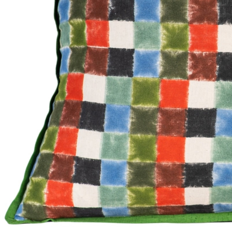 Cushion Cover - Checkmate 2 / Moss 50 x 50 Limited Edition of 6