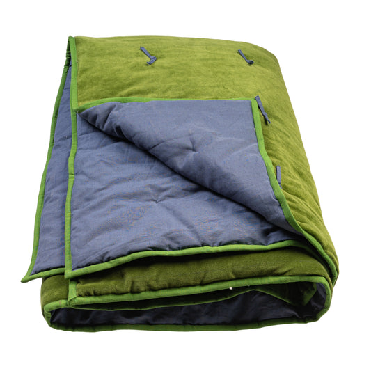 100% Natural Fibre Velvet Comforter Moss Green
