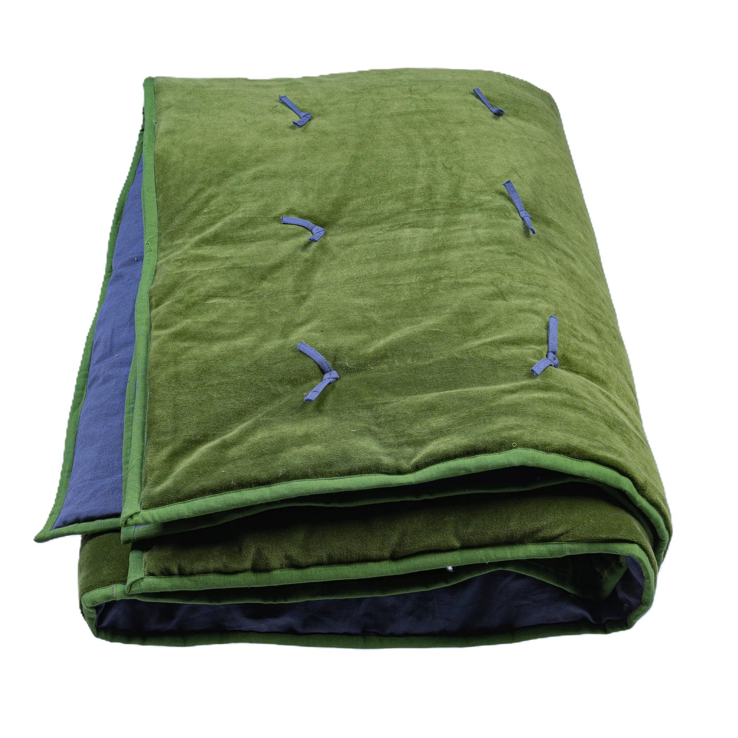100% Natural Fibre Velvet Comforter Moss Green