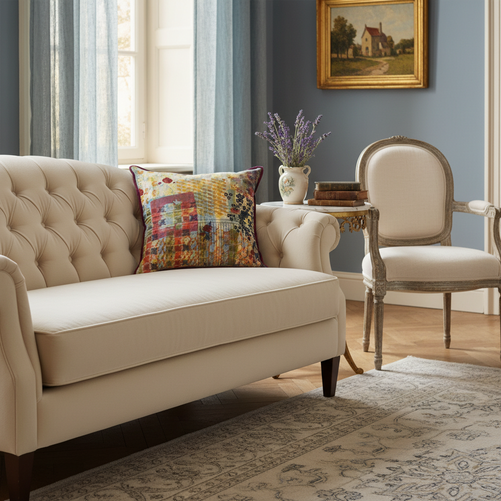 Artisan cushion in French-inspired setting