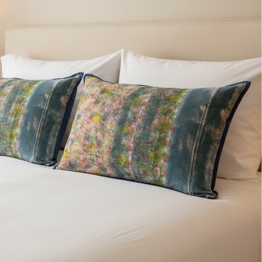 Cushion Cover - Blue Flora 2 / Blue Iris 60 x 40 Limited Edition of 3