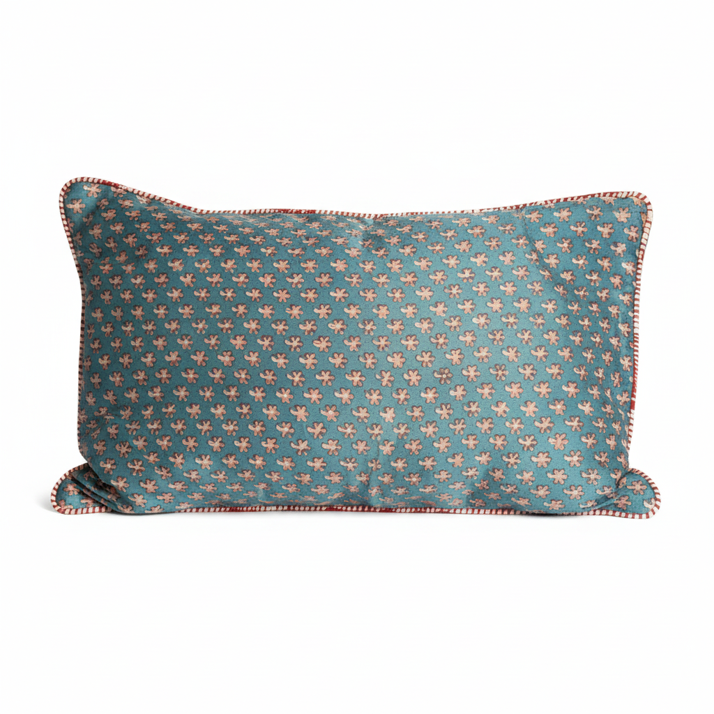 Cushion Cover - 100% Silk / Dabu print - 30 x 50 cm - Limited Edition of 8